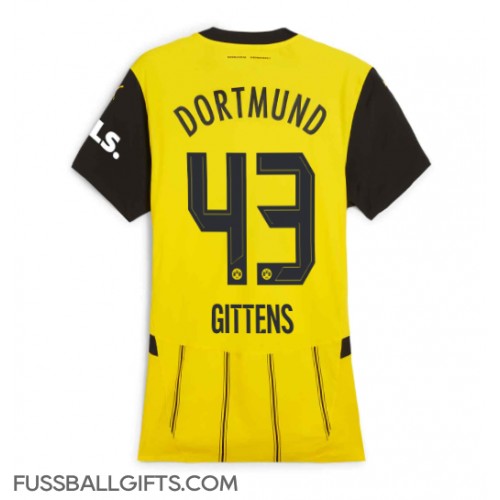 Borussia Dortmund Jamie Bynoe-Gittens #43 Fußballbekleidung Heimtrikot Damen 2024-25 Kurzarm